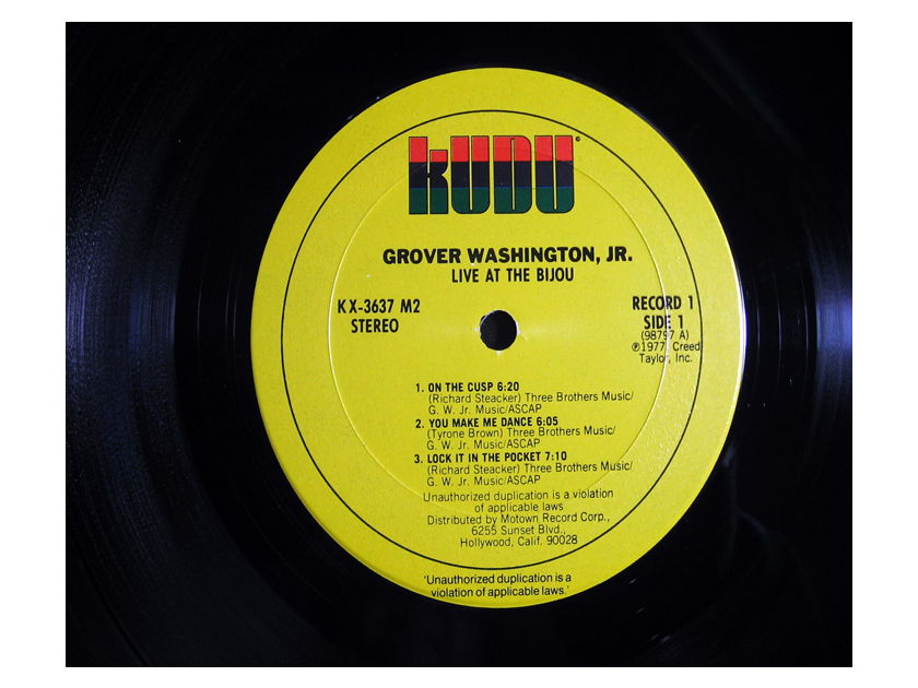 Grover Washington, Jr. - Live At The Bijou - MASTERDISK Mastered 977  Kudu ‎– KUX 3637M2