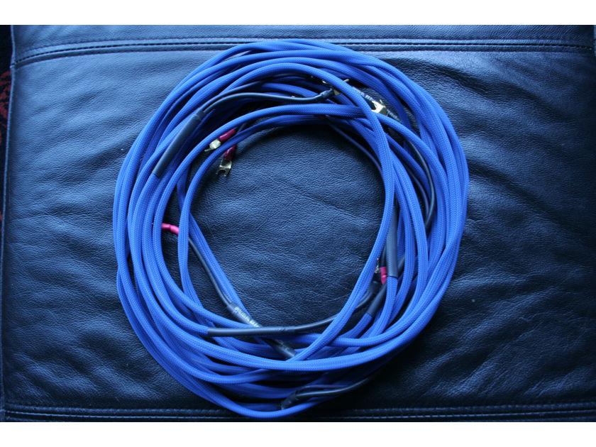 Nola (Alon)  Blue Thunder  10 feet bi-wire speaker cables Near Mint More open than Black Orpheus Stereophile reviewed