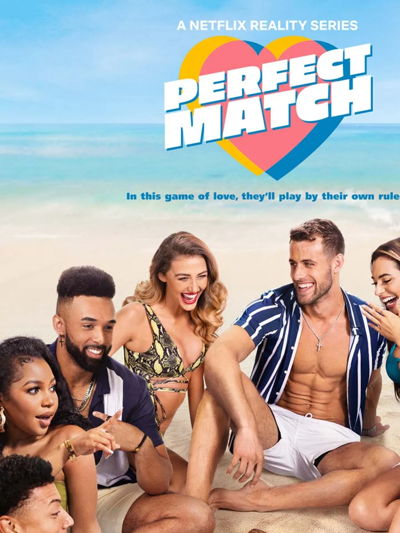the cast of "Perfect Match" smiling on the beach