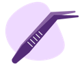 tweezing icon of a pair of tweezers