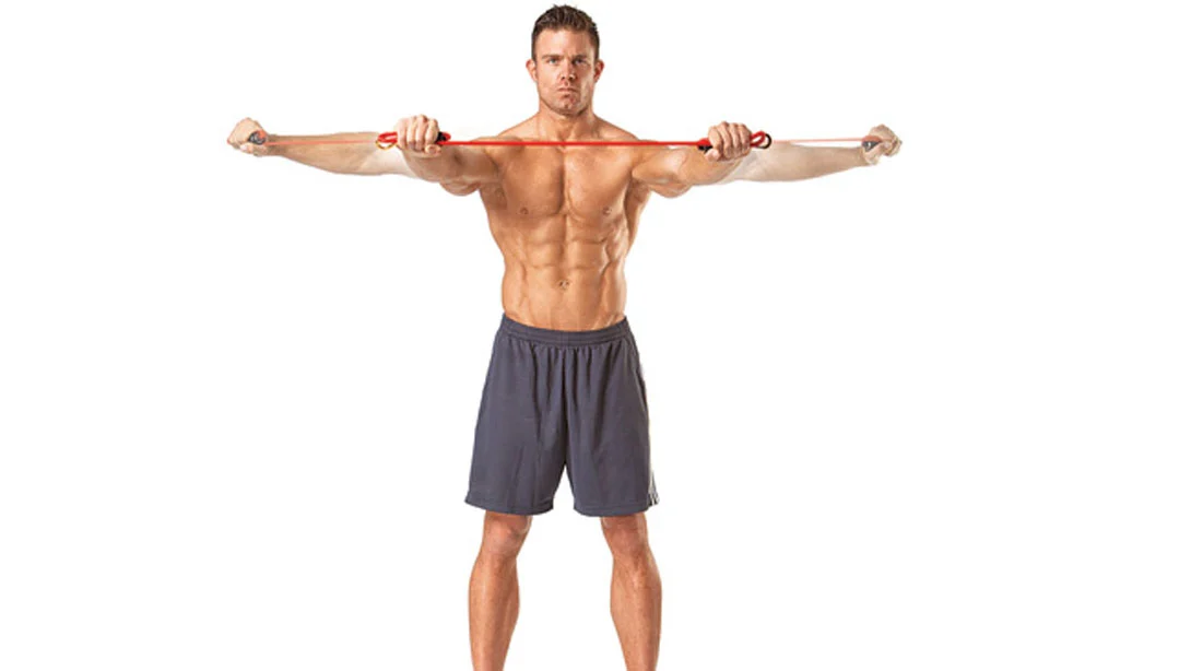 Crossover Chest Fly With Resistance Bands - Hits the pecs!
