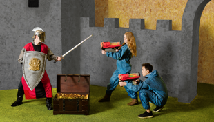 city paintball nerf action