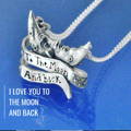love you to the moon and back, cremation ashes necklace