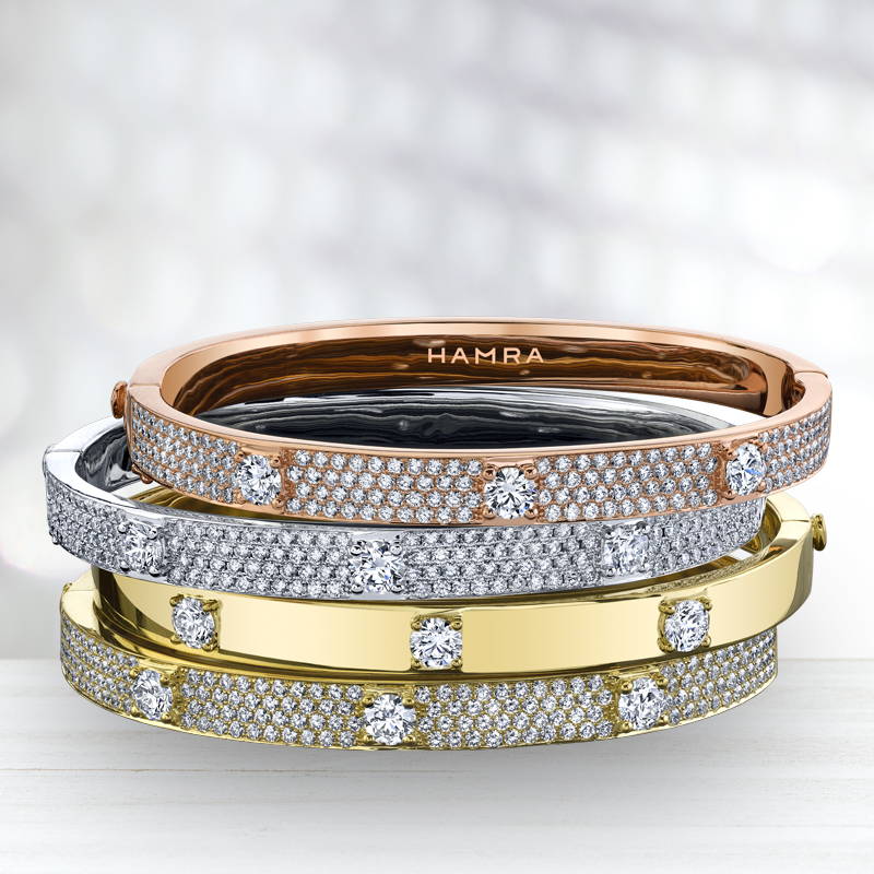 stack of diamond bracelets