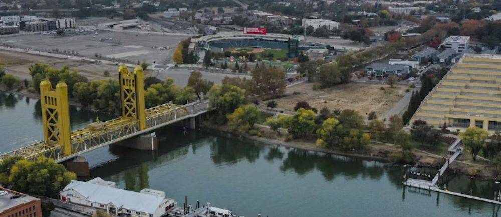 Bridge and stadium in Sacramento