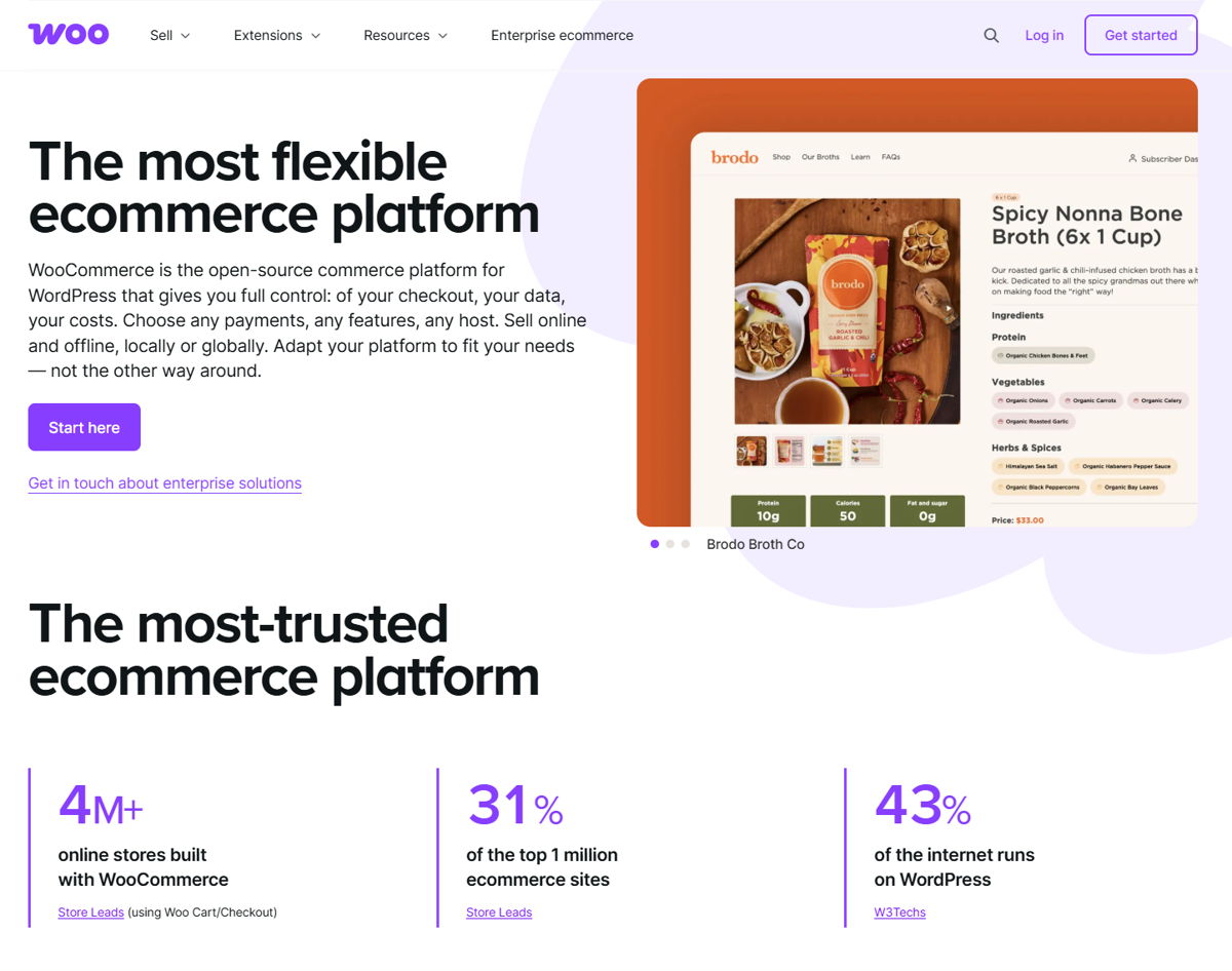 Screenshot of WooCommerce , from the wordpress websites collection.