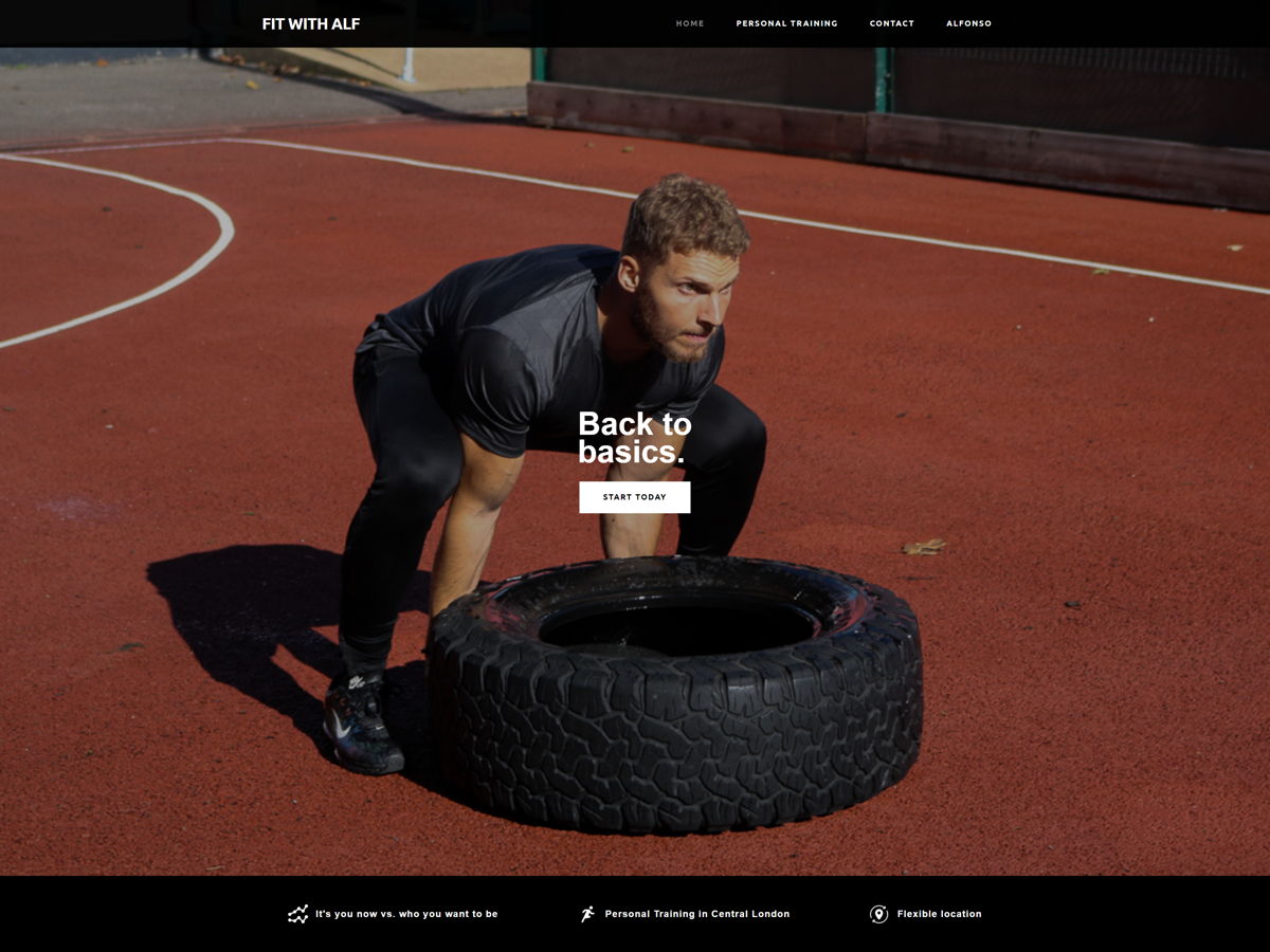 Screenshot of Fit with Alf, from the fitness websites collection.