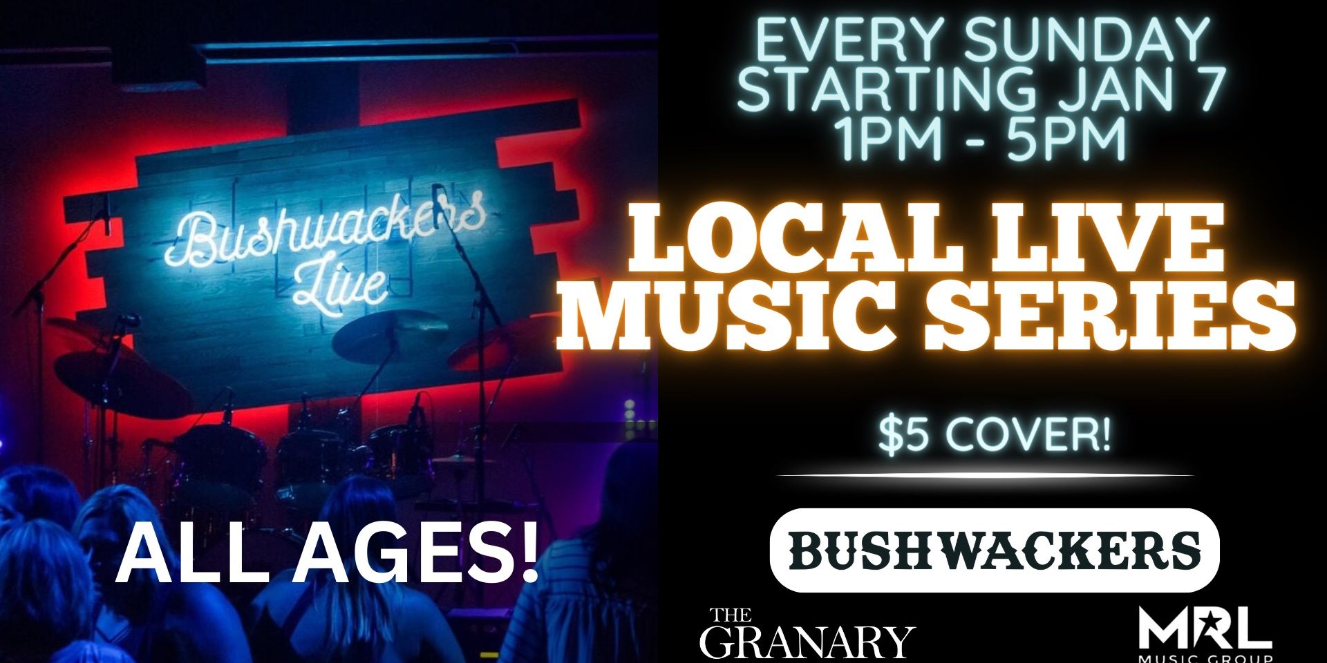 Sunday Local Music Series Live @ Bushwackers! promotional image