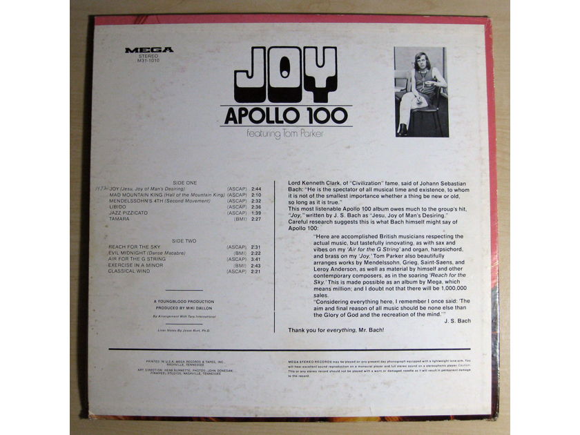 Apollo 100 Featuring Tom Parker - Joy - 1972 Mega Records M31-1010