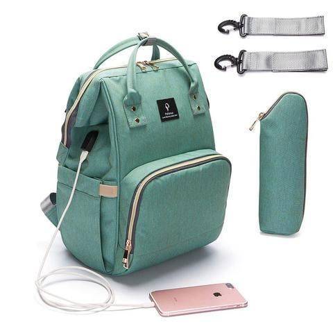 Diaper backpack usb changing pad