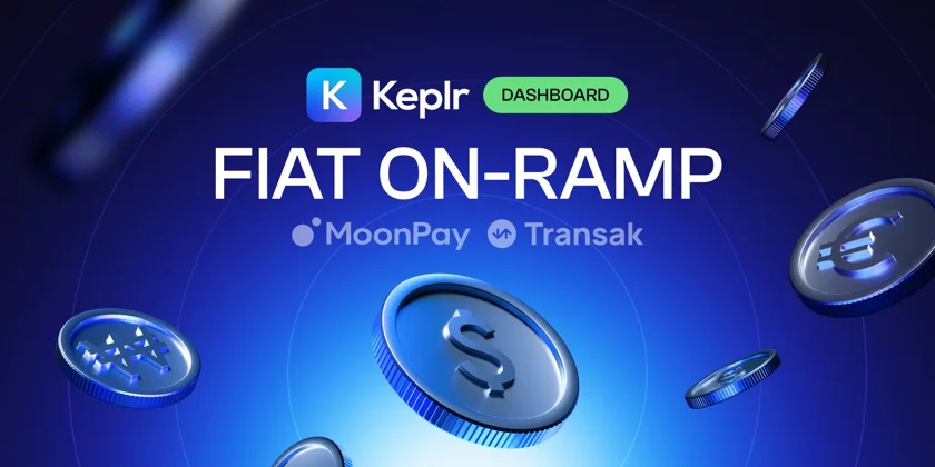 A picture which shows that Keplr, a mobile wallet, making their on-ramps available with Transak and MoonPay
