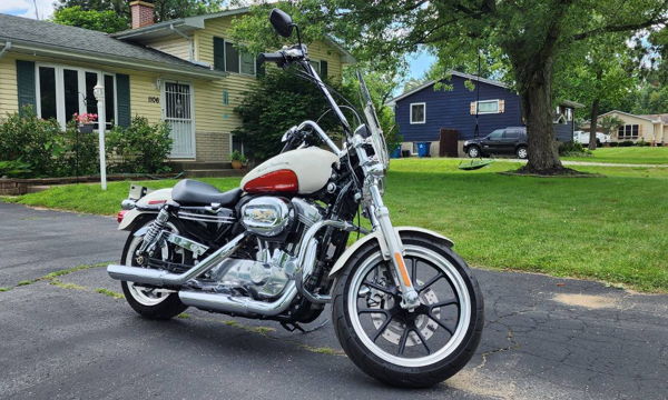 2011 HARLEY-DAVIDSON XL883L SPORTSTER SUPERLOW (TWO-TONE) motorcycle for rent near Knox, IN