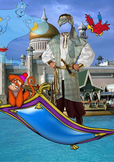 PSD исходник для монтажа - Алладин на ковре в PSD