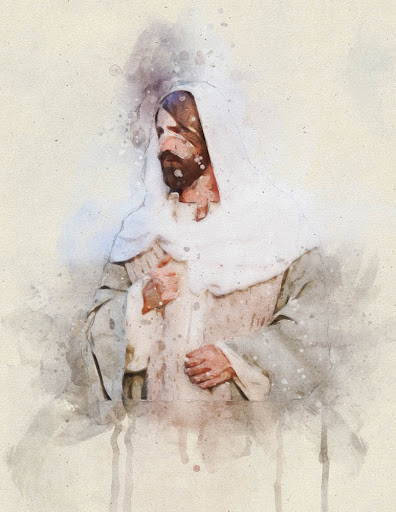 Watercolor painting of Jesus Christ.