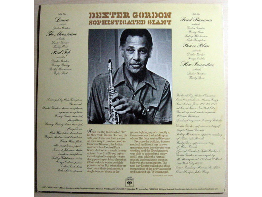 Dexter Gordon - Sophisticated Giant - Columbia JC 34989