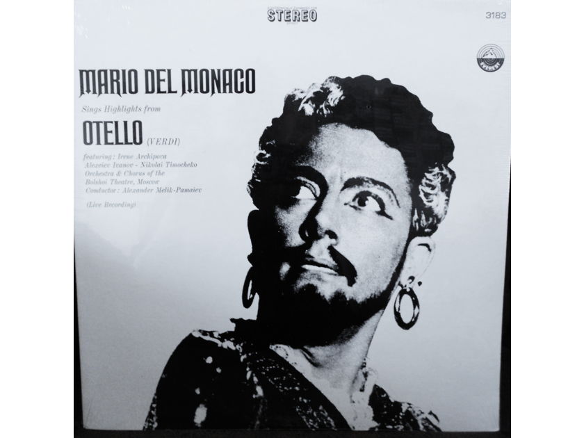 FACTORY SEALED ~ MARIO DEL MONACO - ~VERDI'S OTELLO ~ FROM MOSCOW LIVE RECORDING ~ HIGHLIGHTS ~ EVEREST 3183  (1967)