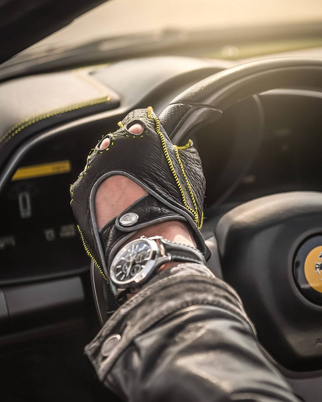 Ferrari red driving gloves