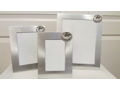 3 pc Pewter photo frames with elk