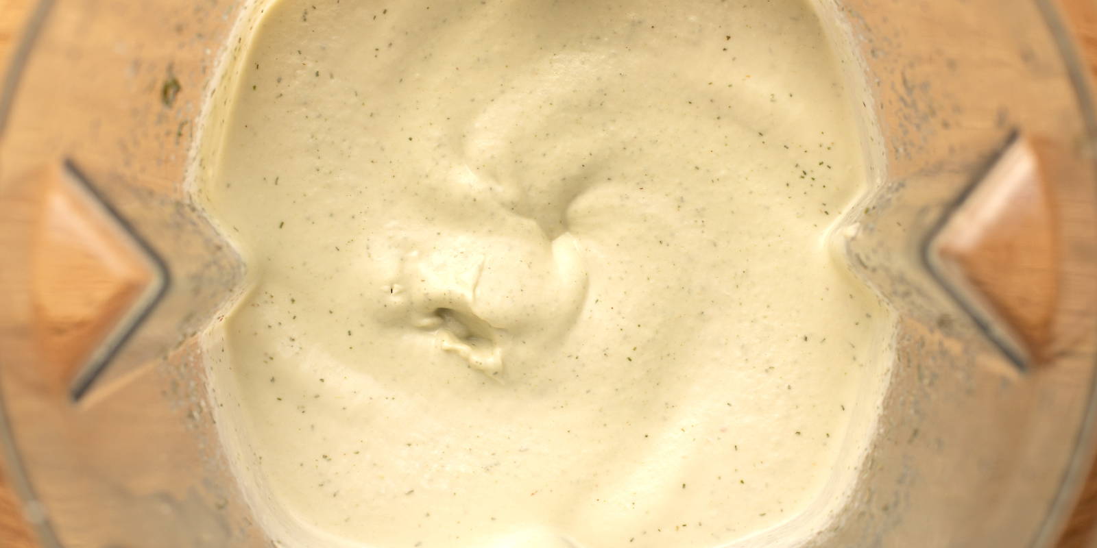 Blender with freshly made cashew ranch.