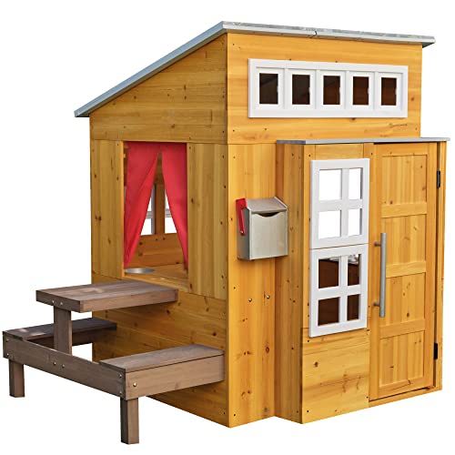 KidKraft Modern Outdoor Playhouse vs Step2 All Around Playtime Patio with Canopy Slant