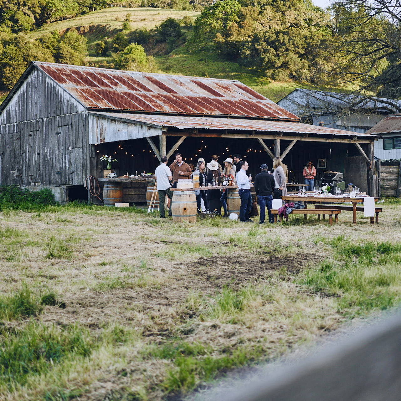 A backyard farm-to-table dinner hosted by Stick & Ball