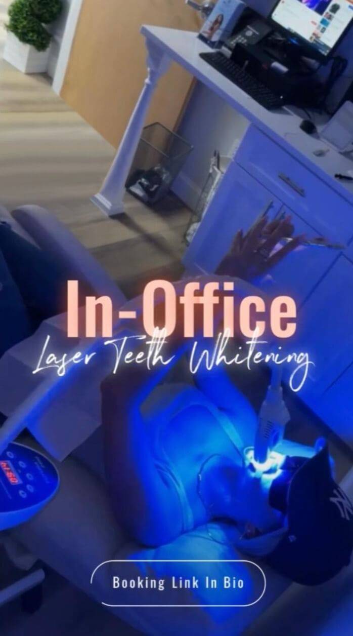 laser glow in office teeth whitening treatment
