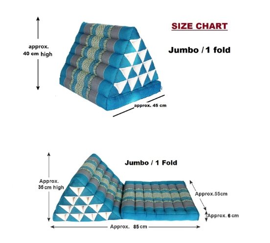 Thai kapok cushion Jumbo 1-FOLD Thai Triangle Pillow Mat - 2 models available - Image 5