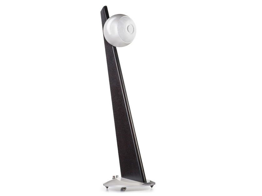 Cabasse RIGA w/Santorin powered Sub Superior Coaxial Satellite Speaker On Stand  Wenge(black) stand - Pearl White speaker