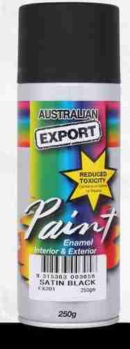 Aussie Export Spray Paint Satin Black Export 250Gm