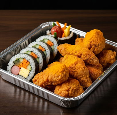 Box Kimbap + gà viên lắc phô mai