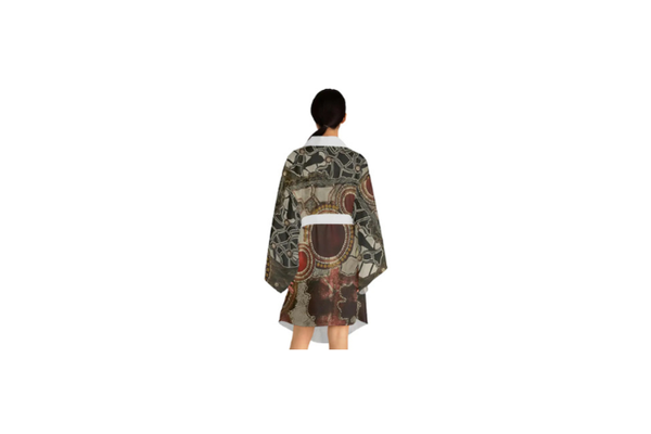Artistic Long Sleeve Kimono Robe, Bohemian Lounge Wear feel comfortable and affordable - Image 2