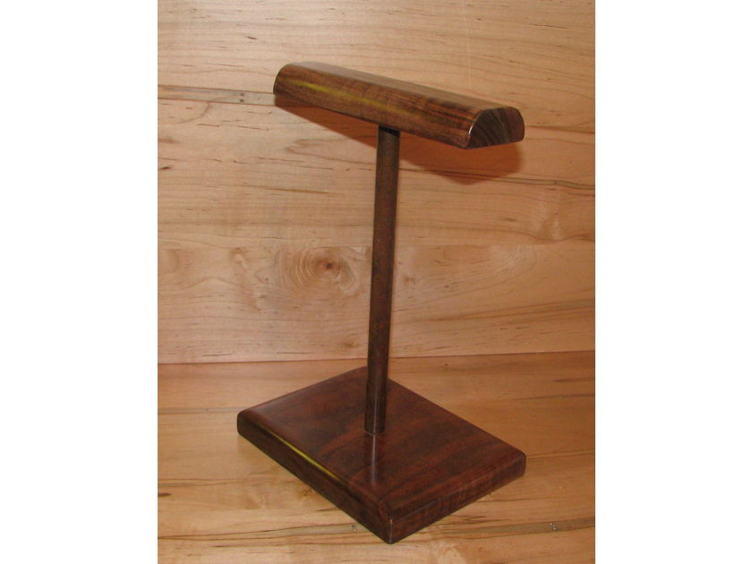 HHG Stands New Headphone Stand Curly Walnut w Patina Copper Post B Stock read description