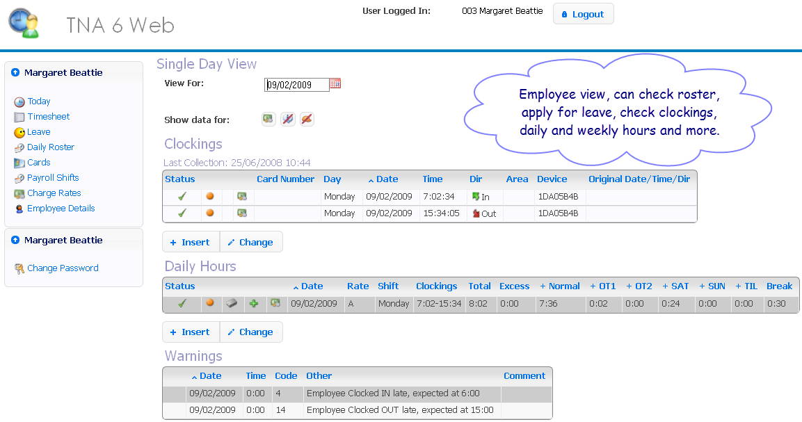 Biometric TNA 6 Web