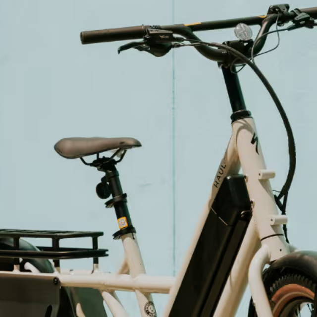 An electric bike battery close uo