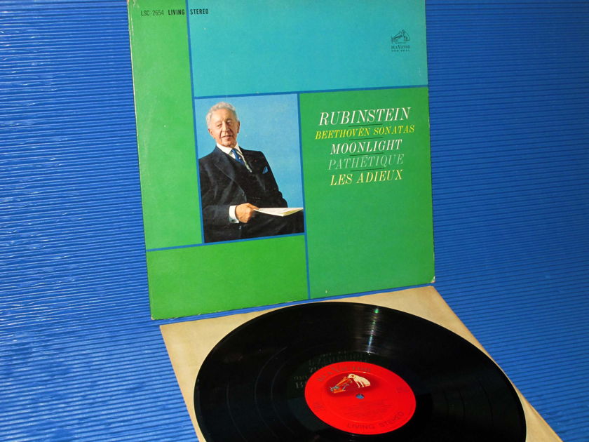 BEETHOVEN / Rubinstein  - "Beethoven Sonatas - Moonlight, Pathetique   & Les Adieux" - RCA 1964 'Shaded Dog'