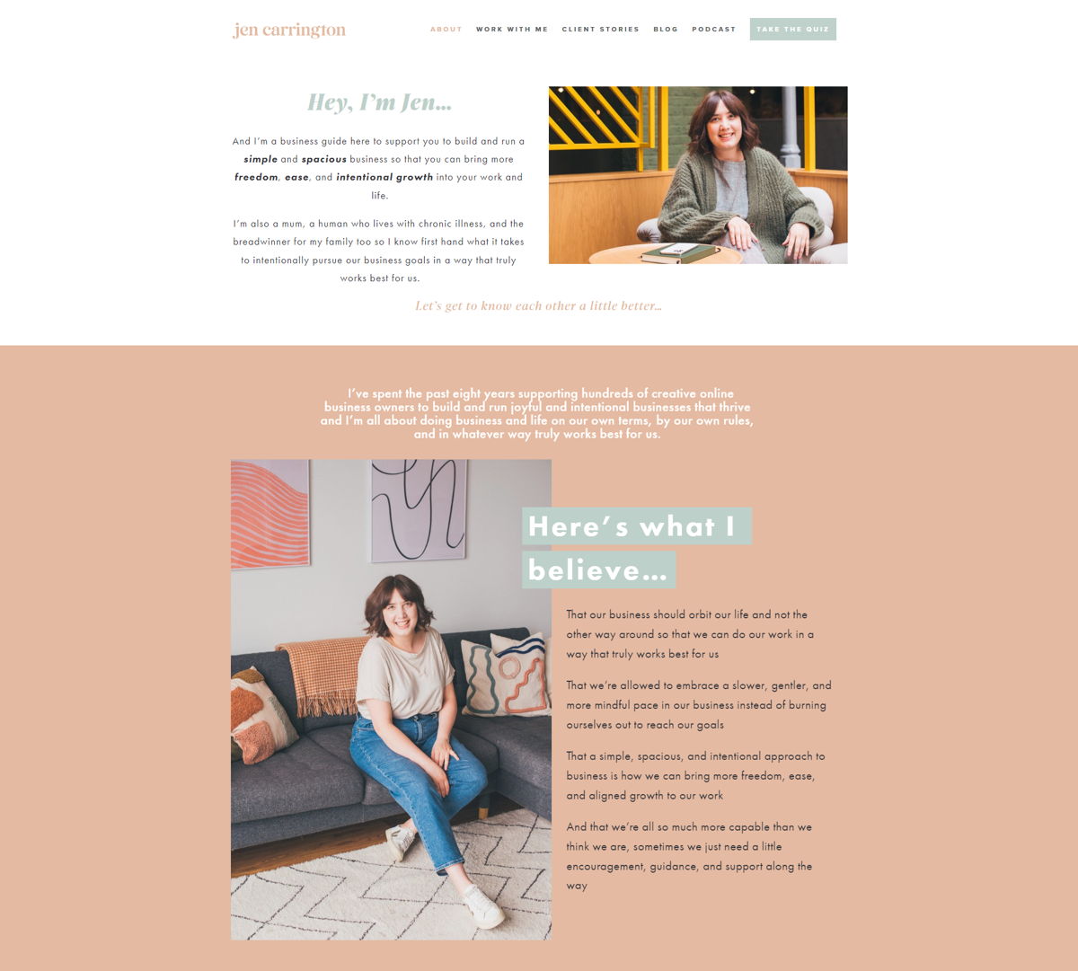 Screenshot of Jen Carrington, from the personal websites collection.