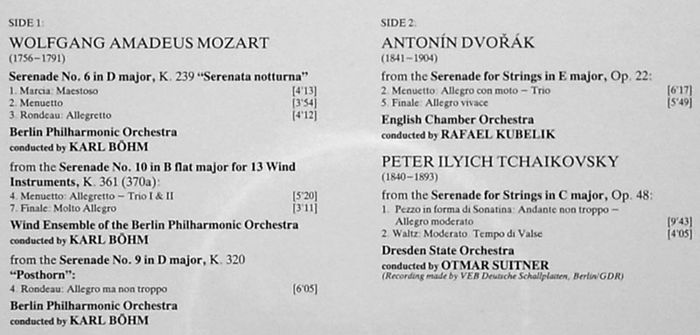 DG | Festival Serenade - Mozart, - Dvorak, Tchaikovsky ...