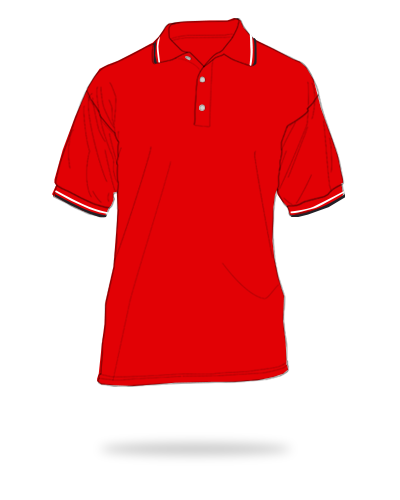 Red body + white and black stripes honeycombed color combination polo shirt sj clothing manila philippines