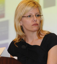 Christine Gaze led perhaps the most popular discussion -- a sort of intellectual speed-dating.