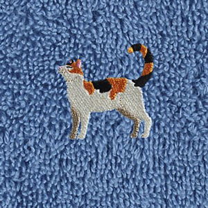 Calico Embroidered Bath Towel