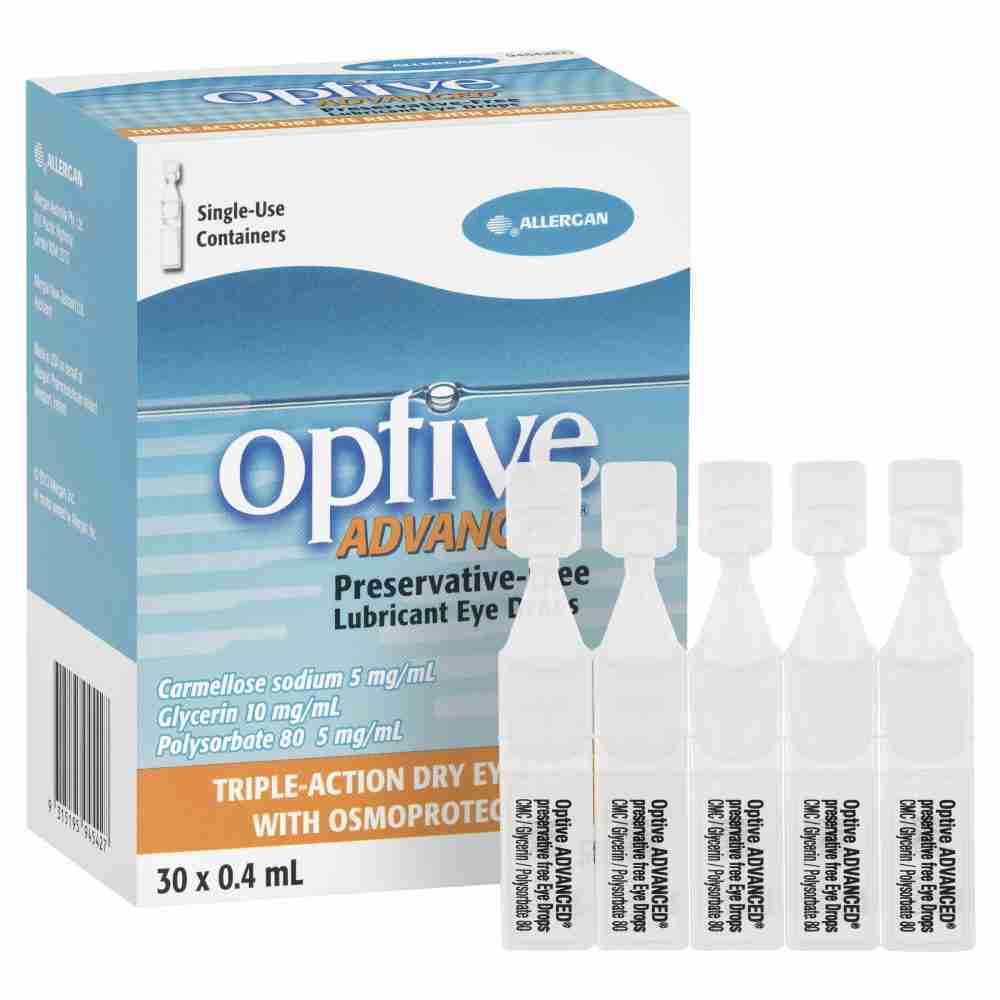 Optive Advanced Preservative-Free Lubricant Eye Drops 30 X 0.4Ml - Image 2