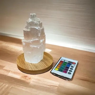 14-16cm Selenite Iceberg - LED Light With Base