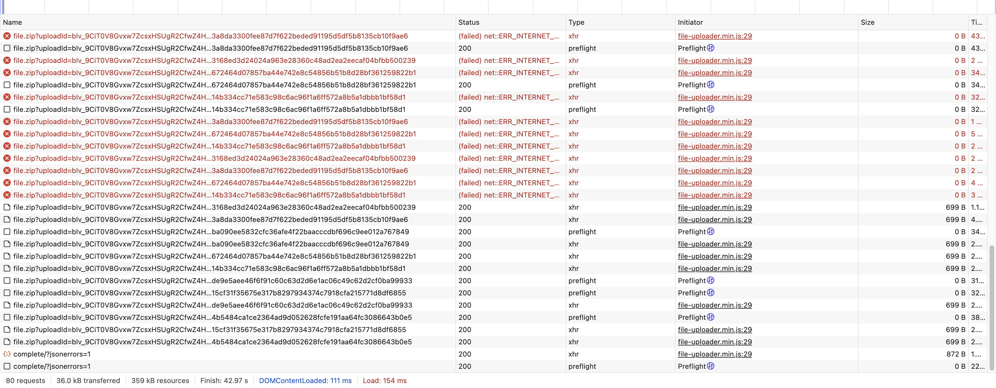 Uploadcare File Uploader retrying chunk uploads during network interruptions