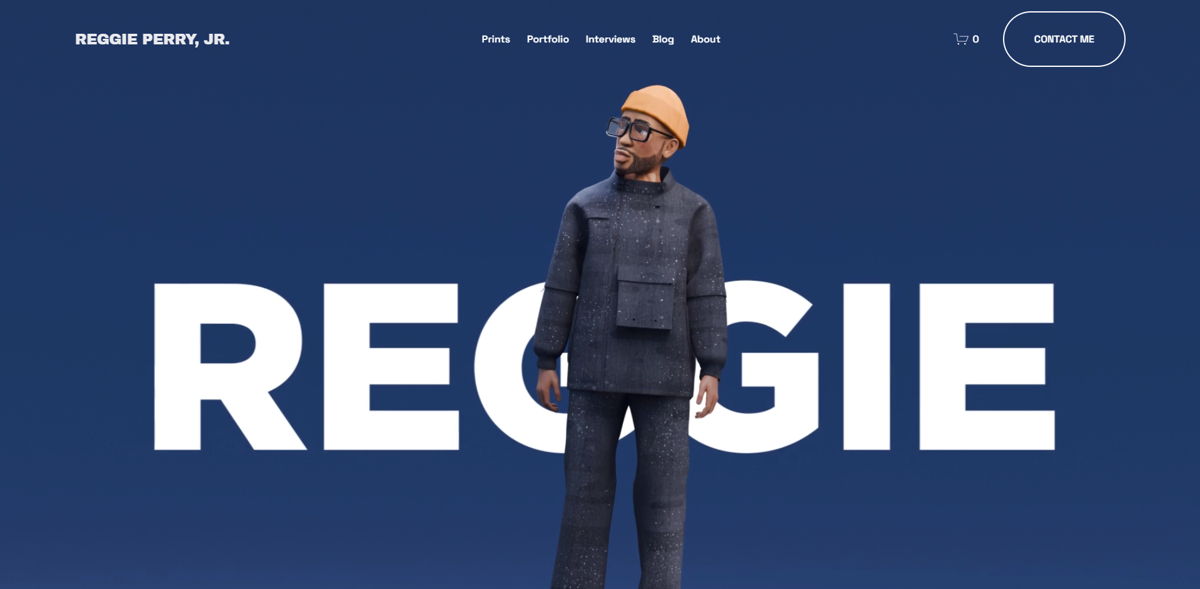 Screenshot of Reggie Perry, Jr, from the 3d artist portfolios collection.