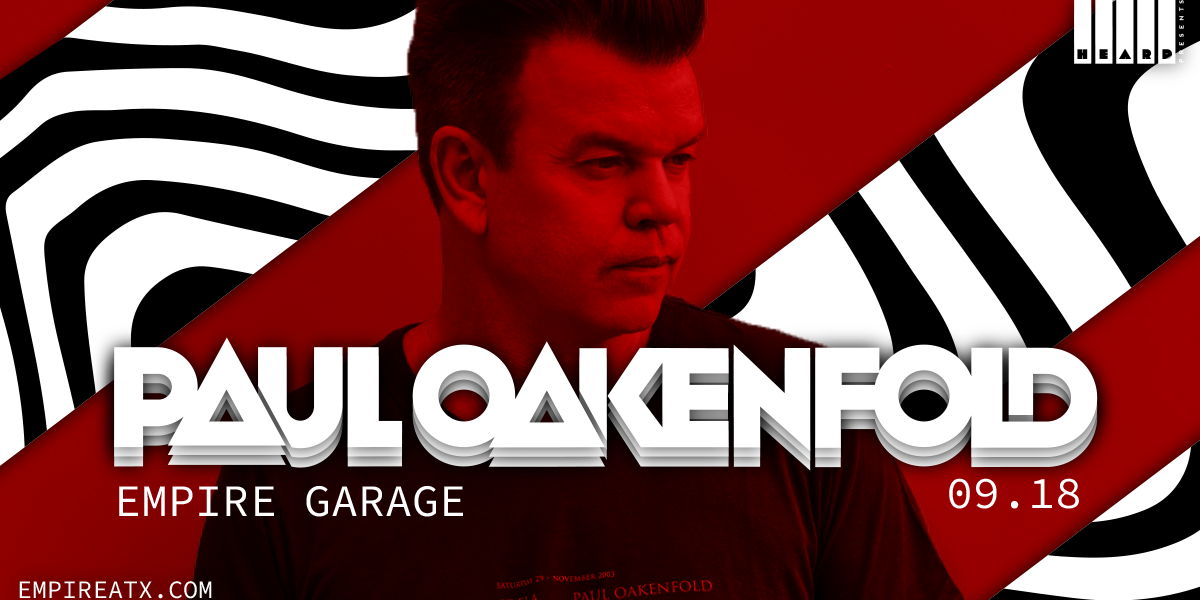 Paul Oakenfold at Empire Garage 9/18 promotional image