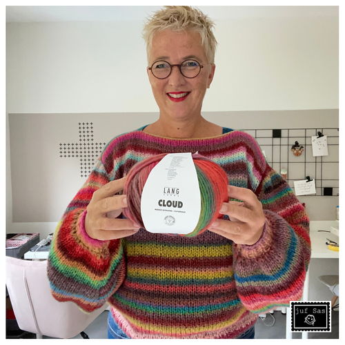 Breipatronen trui en wikkelvest Cloud van Juf Sas
