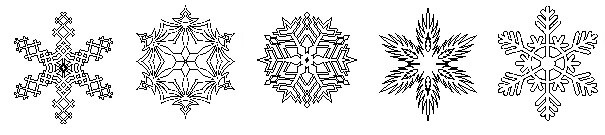 Снежинки - 5 шаблонов для Фотошоп