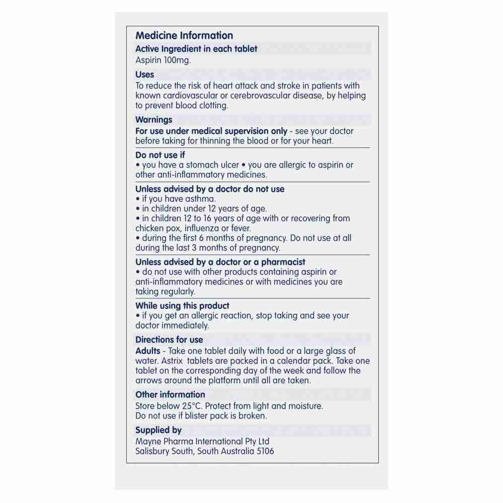 Astrix Aspirin 100Mg 112 Tablets - Image 4