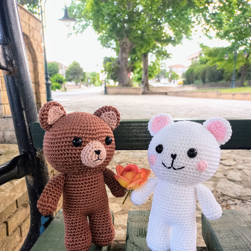 Brown and white bears couple
