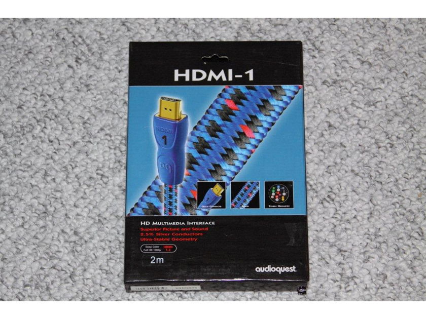 Audioquest HDMI-1 in a 2 meter length cable,  New in the original box, solid 2.5% Silver Wire, HDMI